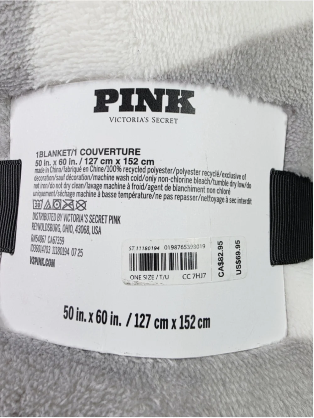 VICTORIA'S SECRET PINK LOGO COZY PLUSH SHERPA BLANKET THROW FALL 2025 50